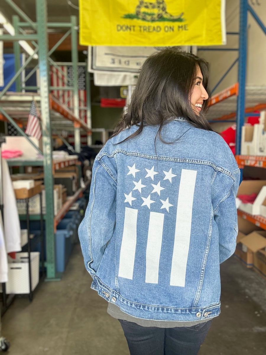 Shops hand painted denim jacket