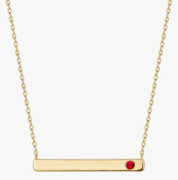Thin Blue, Red or Green Line Necklace