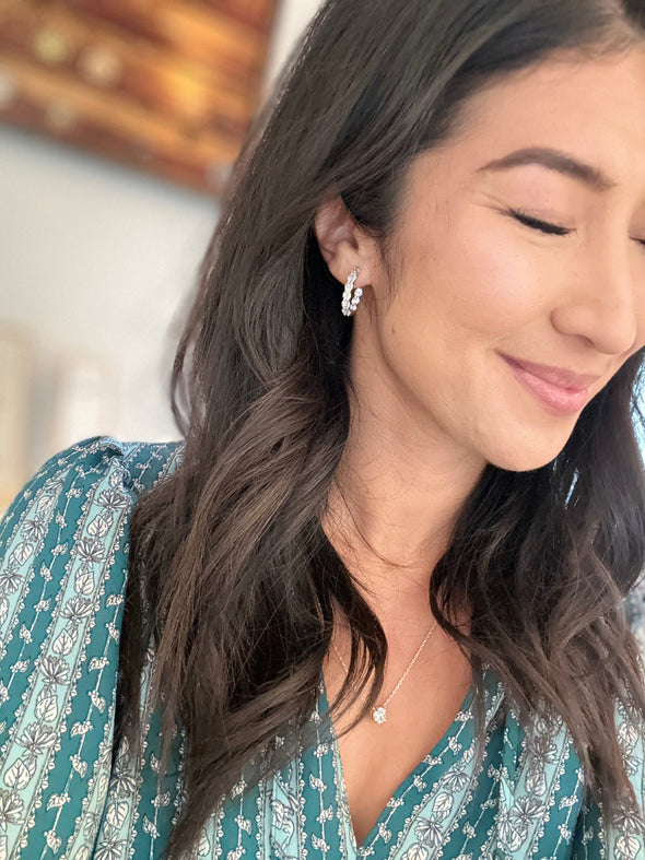 Radiance Inside Out Hoop Earrings, White Gold