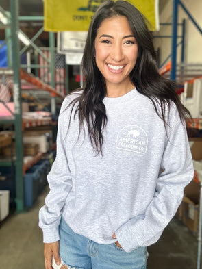 Light Gray AFC Badge Logo Crewneck "GOD FAMILY COUNTRY" Design