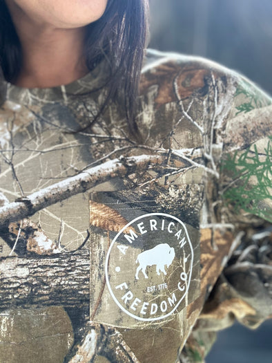 Men's Camo Pocketed Longsleeve (Circle Bison Logo)