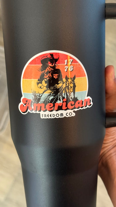 American Freedom Co. Sunset Cowgirl Sticker