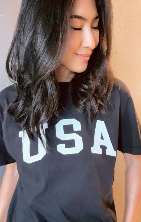 Black USA Tee