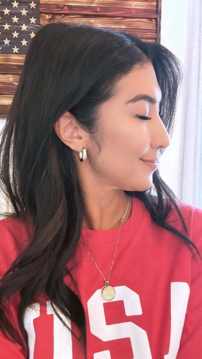 Grace Tapered Oval Hoops, Yellow Gold