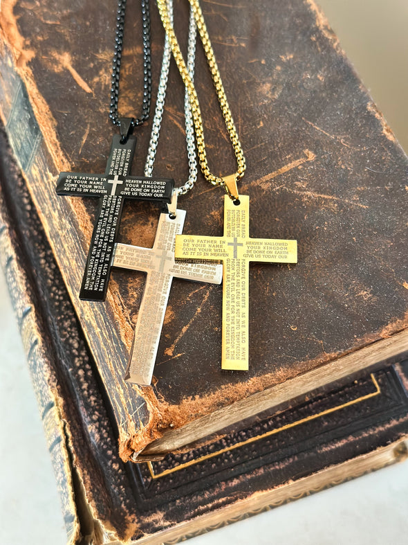 Men's OUR FATHER Cross Necklace