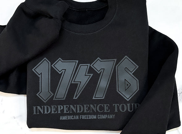 1776 Stealth (Black Print on Black) Crewneck Sweatshirt