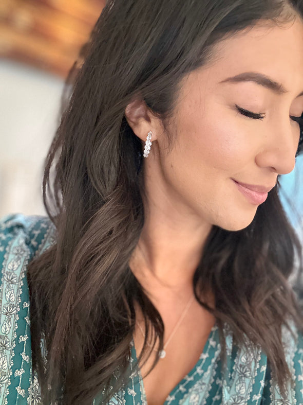 Radiance Inside Out Hoop Earrings, White Gold