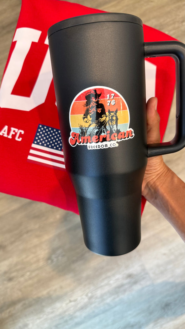 American Freedom Co. Sunset Cowgirl Sticker