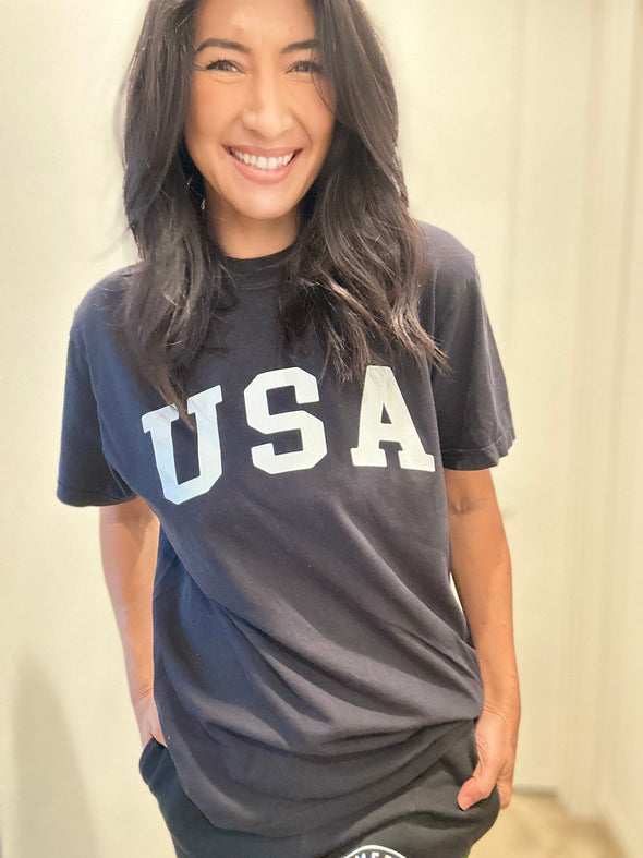 Black USA Tee