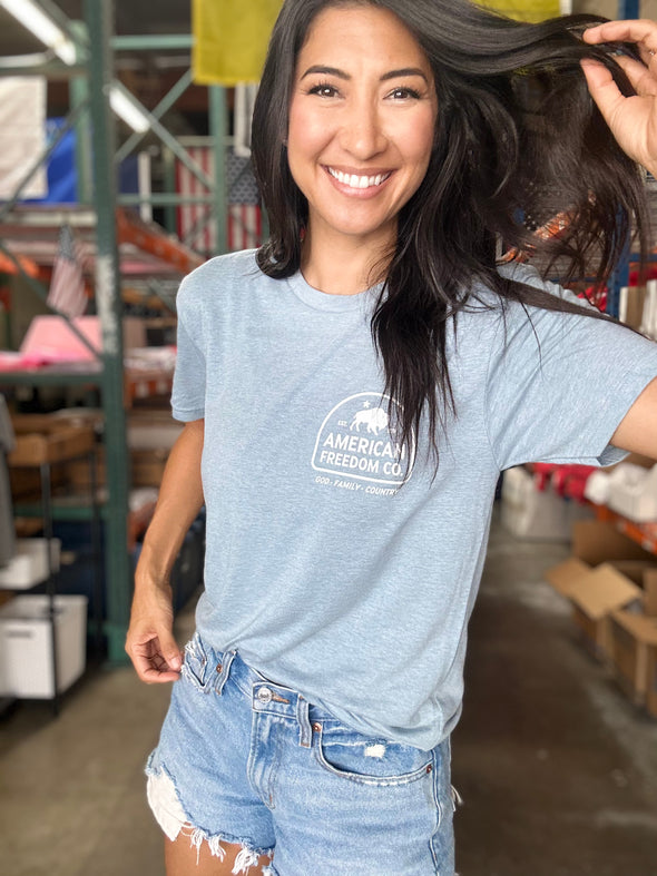 Light Blue AFC God Family Country Tee (Badge Logo)