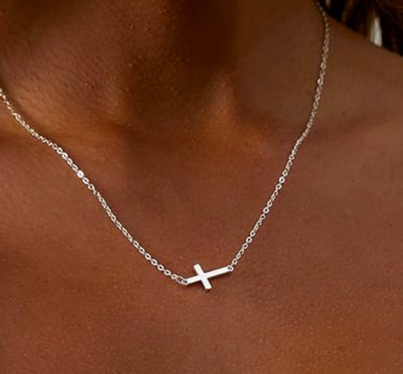 *Made To Order* Sideways Cross Necklace