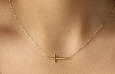 *Made To Order* Sideways Cross Necklace