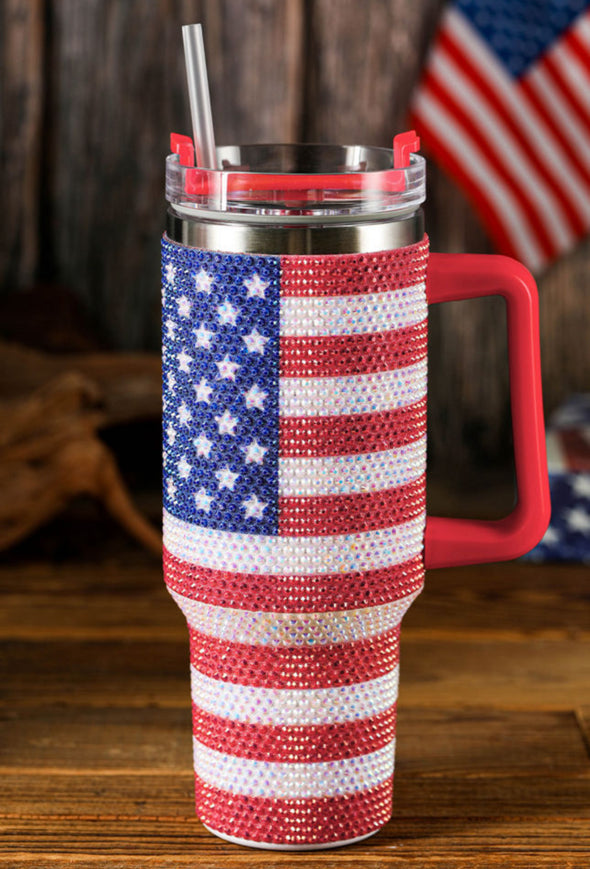 Blinged Out American Flag Tumbler 40oz.