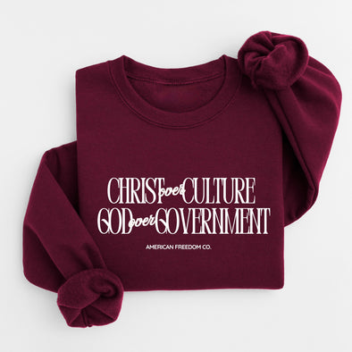 Christ Over Culture, God Over Gov. Crewneck Sweatshirt