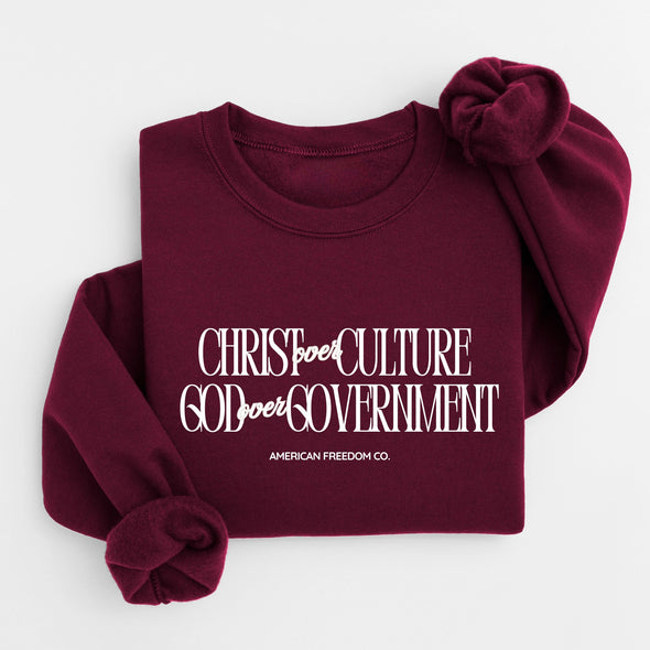 Christ Over Culture, God Over Gov. Crewneck Sweatshirt