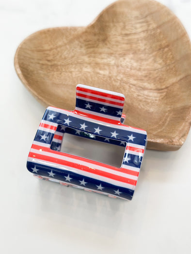 Striped Patriotic Hair Clip