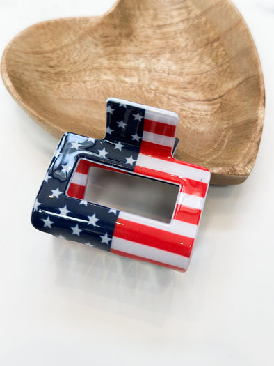 American Flag Hair Clip (2")