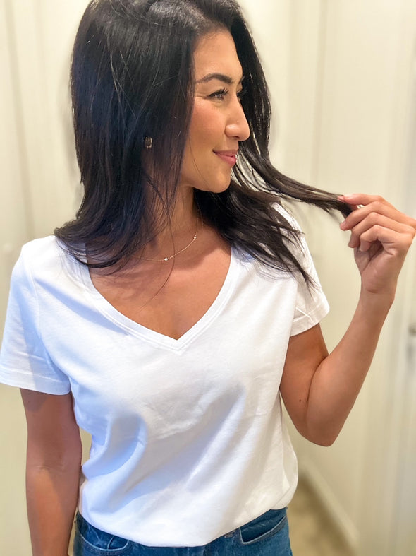 Essential Classic White V-Neck Tee