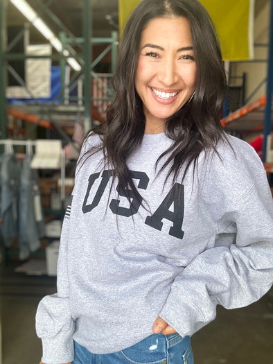Grey USA Crewneck Sweatshirt *SPECIAL ORDER*