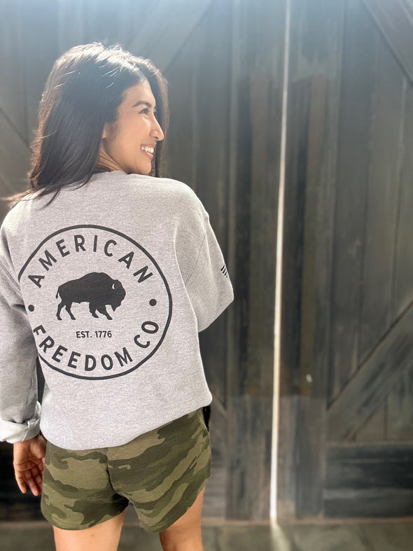 Circle Bison Logo Crewneck Sweatshirt