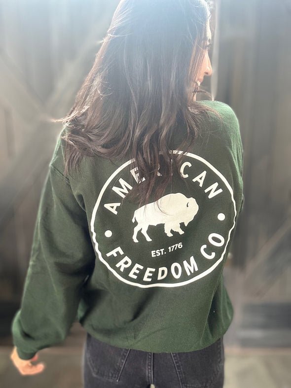 Circle Bison Logo Crewneck Sweatshirt