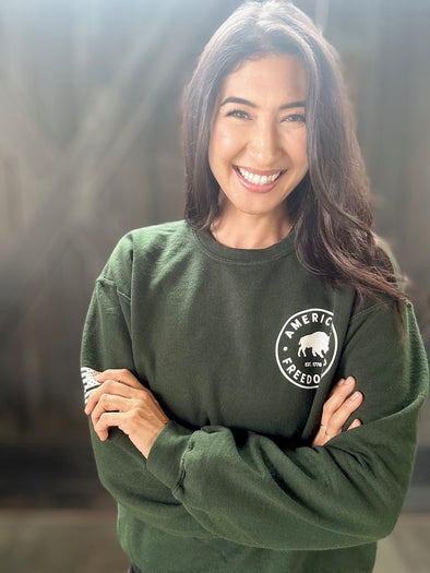 Circle Bison Logo Crewneck Sweatshirt