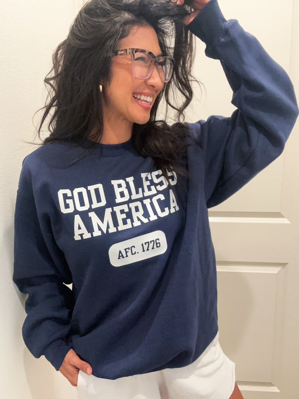 God Bless America Varsity Crew Sweatshirt