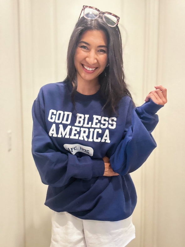 God Bless America Varsity Crew Sweatshirt