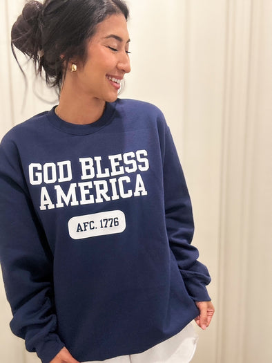 God Bless America Varsity Crew Sweatshirt