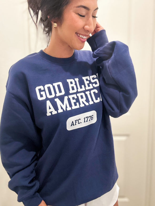 God Bless America Varsity Crew Sweatshirt