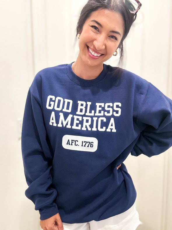 God Bless America Varsity Crew Sweatshirt