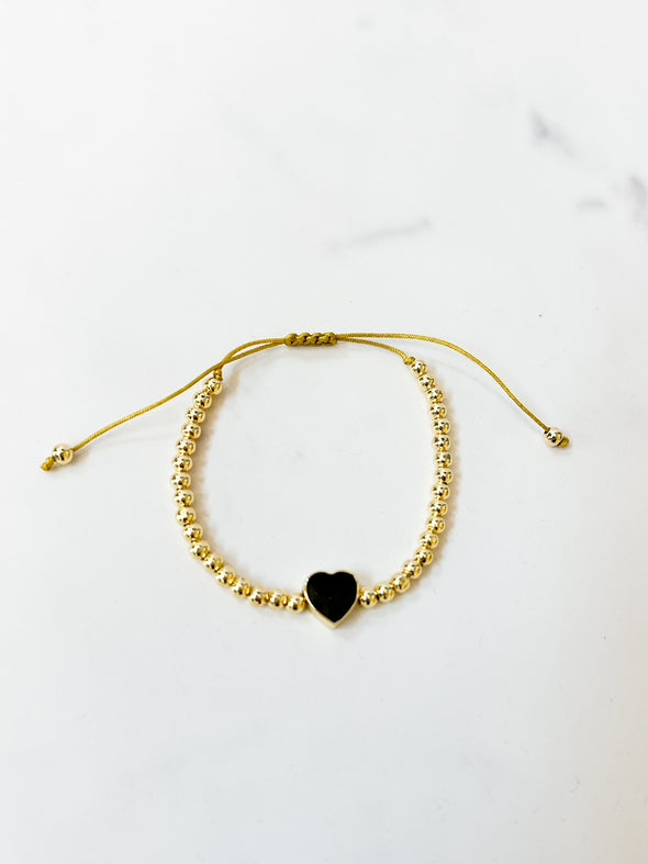 *PRE ORDER!* Adjustable Heart Bead Bracelet